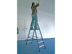 Krause Klapptritte^Doppelleiter SePro D 2 x 7 Stufen 150 cm x 53 cm x 136 cm Eloxiert