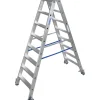Krause Klapptritte^Stabilo Stufen-Doppel-Leiter fahrbar 2 x 8 Stufen