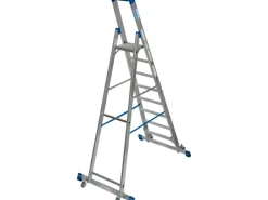 Krause Klapptritte^Stehleiter Stabilo mit Traversen Fahrbar 8 Stufen 250 cm x 98 cm x 160 cm