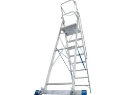 Krause Klapptritte^Stehleiter Stabilo mit Großer Plattform und Sicherheitskette 8 Stufen