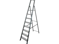 Krause Klapptritte^Stufen-Steh-Leiter Securo 8 Stufen eloxiert