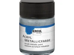 KREUL Bastelfarben|Künstlerfarben^Acryl Farbe Metallic Silber 50 ml