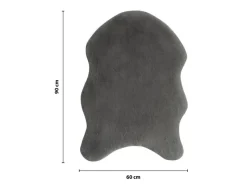 Sessel^Kunstfell-Teppich 60 cm x 90 cm Anthrazit