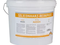 Außen-Fassadenfarben^Laier Silikonharz-Reibeputz Körnung 2 mm Weiß 25 kg