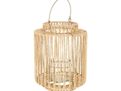 Laterne Glas Metall Ø 25 cm x 32 cm Natur