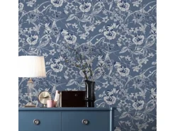 Laura Ashley Vliestapete Summerhill Midnight Blue Blau FSC®