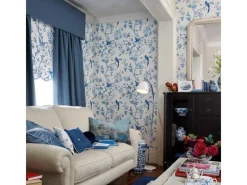 Laura Ashley Dekorative Tapeten^Vliestapete Summer Palace Royal Blue 10,05 x 0,52 m