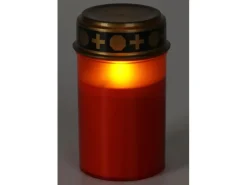 Kerzen^LED-Grablicht Ø 6,5 cm x 12 cm Rot