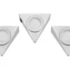 LED-Unterbauleuchte Dreieck 3er-Set Silber 3 W EEK: G