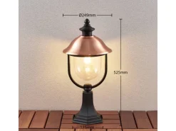 Lindby Laternen^Außenleuchte Laterne Clint 9630100 Spritzwassergeschützt Retro Vintage Antik in Kupfer aus Aluminium 1-flammig E27