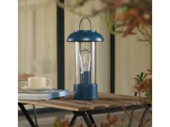 Lindby Laterne Yvette 10019858 Dimmbar Spritzwassergeschützt Modern in Blau aus Metall 1-flammig E27