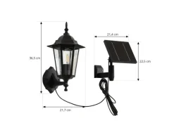 Lindby LED Solarleuchte Außen Laterne Sayata 10020118 Spritzwassergeschützt Modern in Schwarz aus Aluminium 1-flammig