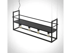 Lindby Pendelleuchte Grisela 9626896 Modern in Schwarz aus Metall 4-flammig E27 Wohnzimmerleuchte