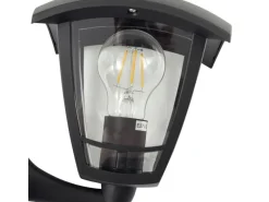 Lindby Laternen^Wandleuchte Außen Laterne Isidoro 10025889 Spritzwassergeschützt Modern in Schwarz 1-flammig E27