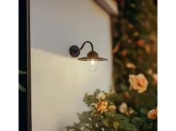 Lindby Wandleuchte Außen Laterne Bilma 10025911 Spritzwassergeschützt Modern in Braun aus Aluminium 1-flammig E27