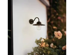 Lindby Wandleuchte Außen Laterne Bilma 10025911 Spritzwassergeschützt Modern in Braun aus Aluminium 1-flammig E27