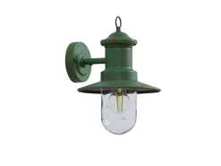 Lindby Laternen^Wandleuchte Außen Laterne Eloretta 10025907 Spritzwassergeschützt Landhaus Vintage Rustikal in Grün aus Metall 1-flammig E27