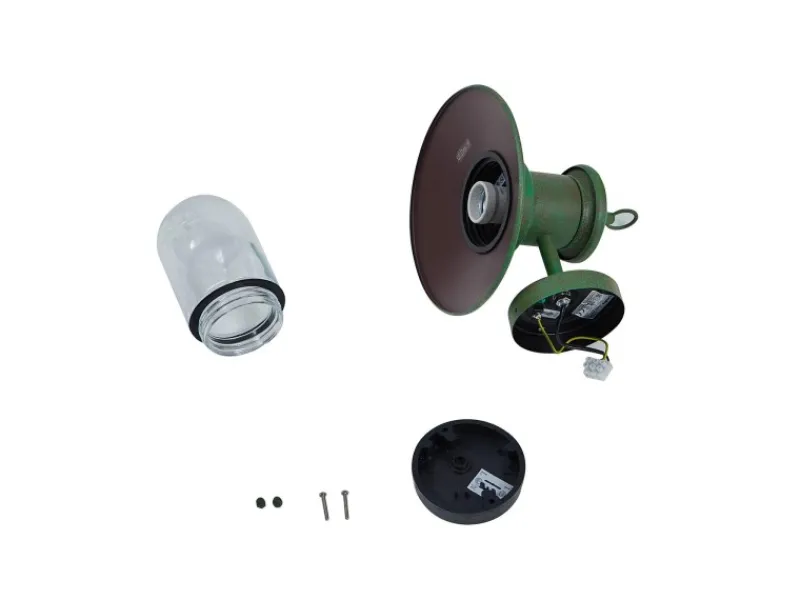 Lindby Laternen^Wandleuchte Außen Laterne Eloretta 10025907 Spritzwassergeschützt Landhaus Vintage Rustikal in Grün aus Metall 1-flammig E27