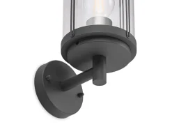 Lindby Laternen^Wandleuchte Außen Laterne Ojali 9926007 Spritzwassergeschützt Modern in Schwarz aus Aluminium 1-flammig E27