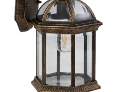 Lindby Laternen^Wandleuchte Außen Laterne Adelisa 10025849 Spritzwassergeschützt Landhaus Vintage Rustikal in Bronze aus Aluminium 1-flammig E27