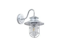 Lindby Wandleuchte Außen Laterne Naleta 10025904 Spritzwassergeschützt Vintage Industriell in Alu aus Metall 1-flammig E27