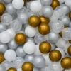 LittleTom Bällebadbälle Ø 5.5 cm 200 Stück Gold Grau Weiß Transparent