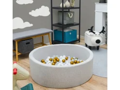 LittleTom Bällebadbälle Ø 5.5 cm 200 Stück Gold Grau Weiß Transparent