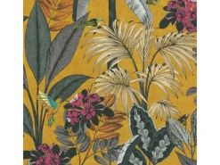 AS-Creation Livingwalls Tapete Bewaldete Landschaft Gelb Grau Grün und Rosa 53 cm x 10,05 m AS-387381