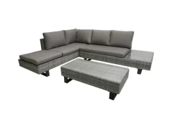 Garden Pleasure Sofas^Lounge-Eckgruppe Cadiz 3-teilig Grau
