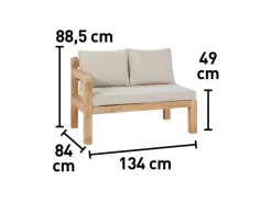 Kissen^Lounge-Set mit Esstisch Morenci 4-teilig aus Akazienholz FSC®