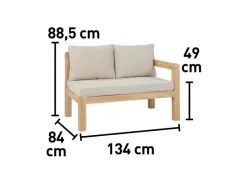 Kissen^Lounge-Set mit Esstisch Morenci 4-teilig aus Akazienholz FSC®