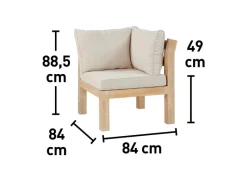 Kissen^Lounge-Set mit Esstisch Morenci 4-teilig aus Akazienholz FSC®