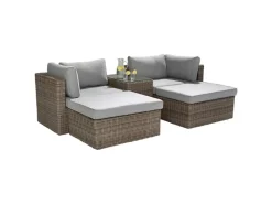 Lounge-Set Olea 5-teilig aus Polyrattan Sand