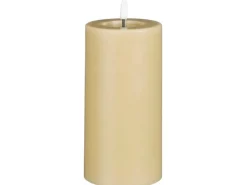 Luca Lighting Kerzen^Kerze Taupe 15 cm x 7,5 cm LED mit Timer Warm Weiß