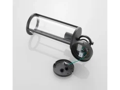 Lucande Laternen^Wandleuchte Außen Laterne Emmeline 9616162 Spritzwassergeschützt Modern in Schwarz aus Aluminium 1-flammig E27