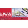 Lukas Aquarell Studio Aquarellfarben-Set 16 x 1/2-Näpfchen und Pinsel