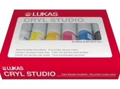 Künstlerfarben^Lukas Cryl Studio Acrylfarben-Set 6 x 20 ml Tuben im Karton-Etui