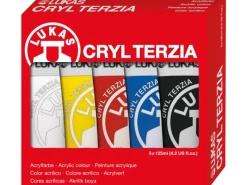 Lukas Cryl Terzia Acrylfarben-Set 5 x 125 ml Tuben im Karton-Etui