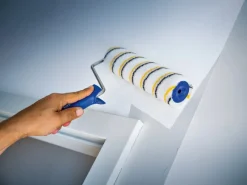 LUX-TOOLS Malerbedarf^LUX Dispersionswalze 18 cm Polymix Gold-Grau-Gestreift Glatt