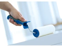 LUX-TOOLS Klarlacke^LUX Velours-Roller 2K-Softgriff Schwarz-Blau 15 cm