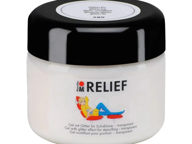 Marabu Relief Gel mit Glitter 225 ml Glitter-Eis