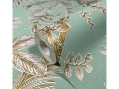 Marburg Dekorative Tapeten^Vliestapete Floral Modern Grün-Beige FSC®