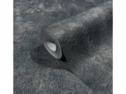 Marburg Dekorative Tapeten^Vliestapete in Leicht Glänzender Betonoptik Uni Schwarz-Silber FSC®