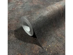 Marburg Dekorative Tapeten^Vliestapete in Leicht Glänzender Betonoptik Uni Schwarz-Kupfer FSC®