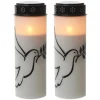 MARELIDA Kerzen^LED Grablichter Grabkerzen Taube Friedhof Trauerlicht Gedenklicht 21cm 2er Set