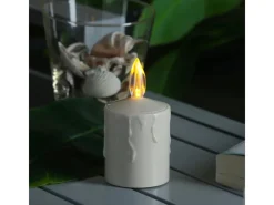 MARELIDA Kerzen|Laternen^LED Kerze Grabkerze Grablicht Für Laternen H 11,5cm Lichtsensor Bis 500h Beige