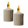 MARELIDA LED Kerzen Grabkerze Grablicht Für Laternen H 11,5cm Sensor Bis 500h Beige 2St
