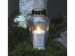 MARELIDA Kerzen^LED Novenkerze Serene Grabkerze Grablicht Für Grableuchte Flackernd 1000h Weiß