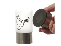 MARELIDA Kerzen^LED Solar Grablichter Grabkerzen Taube Erdspieß Grableuchte Gedenkkerze 2er Set