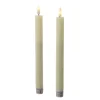 MARELIDA Kerzen^LED Stabkerzen Tafelkerzen Spitzkerzen Echtwachs Rustik Optik H 24cm Creme 2St